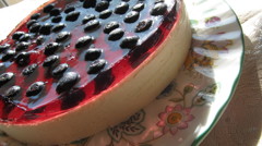  ブルーベリーのレアチーズケーキ