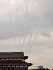 Blue impulse in the sky of Nara