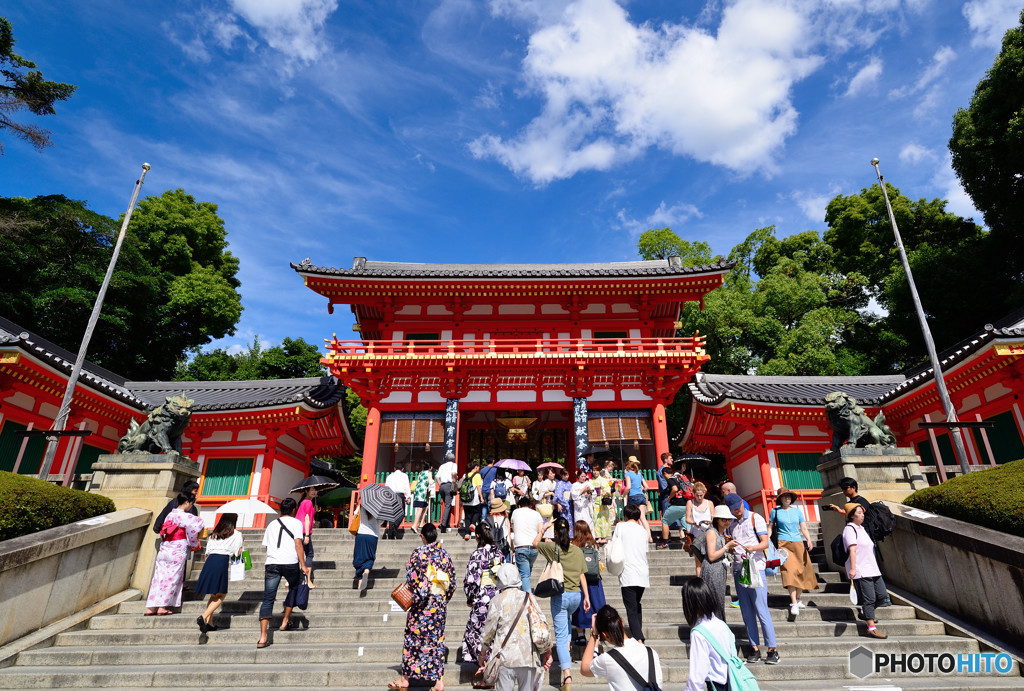 夏空の下で。