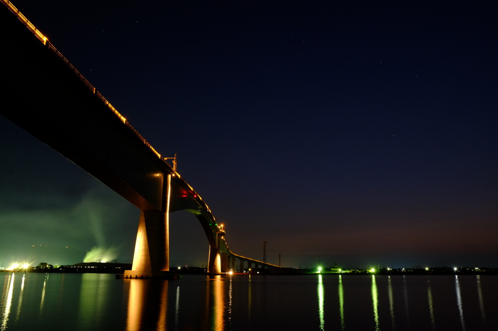夜明けの江島大橋