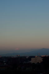 朝焼けと富士山