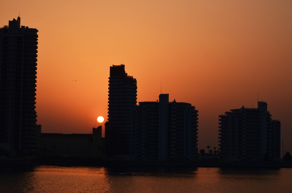 春の夕陽