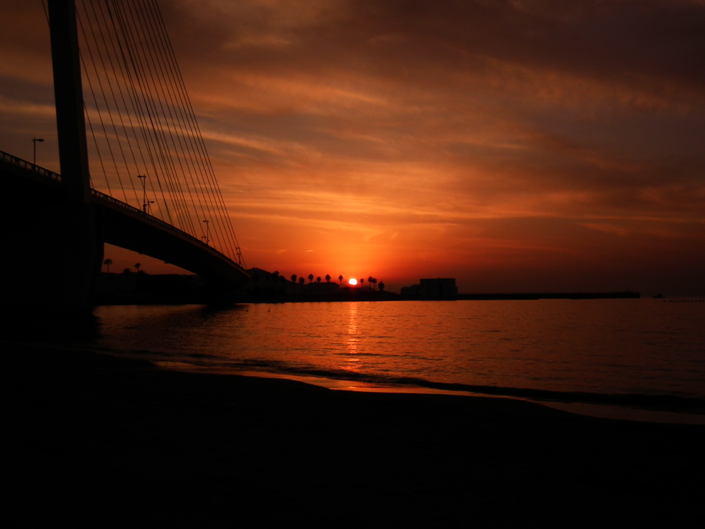 夕陽と橋