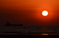 3月の夕陽