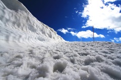 初夏の雪道