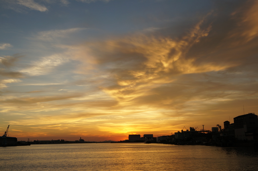 旧堺港の夕暮れ