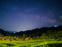 鴨川の大山千枚田と天の川撮影-1