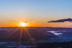 九十九谷展望公園からの日の出-2