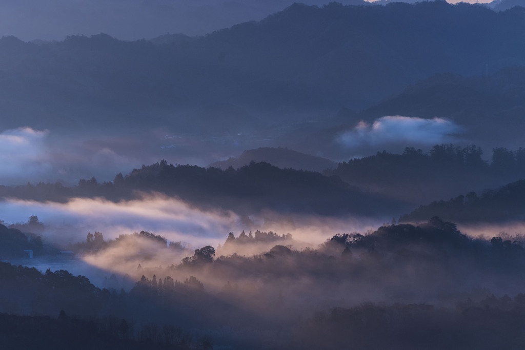九十九谷展望公園からの日の出-3