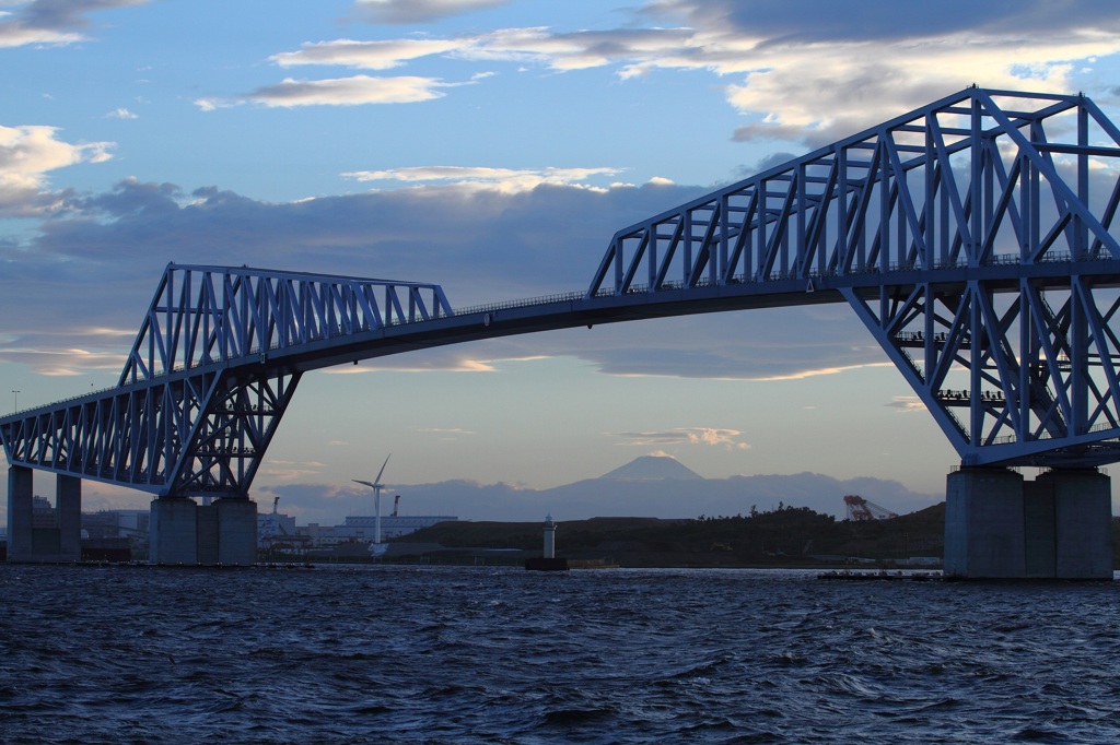 東京ゲートブリッジ　富士山　夕焼け