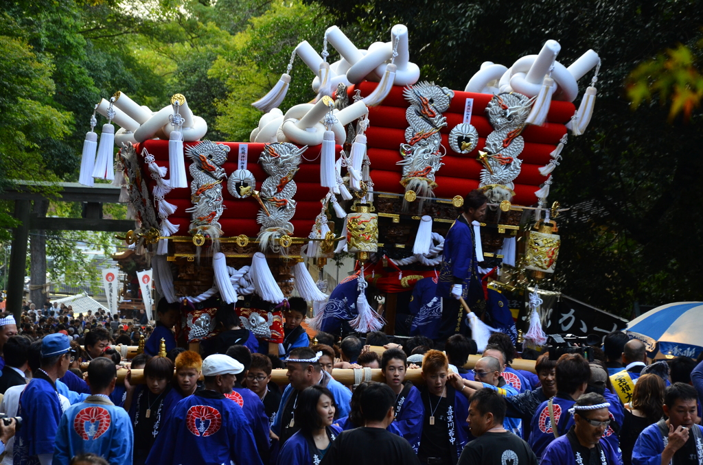 大小太鼓台、宮入そろい踏み