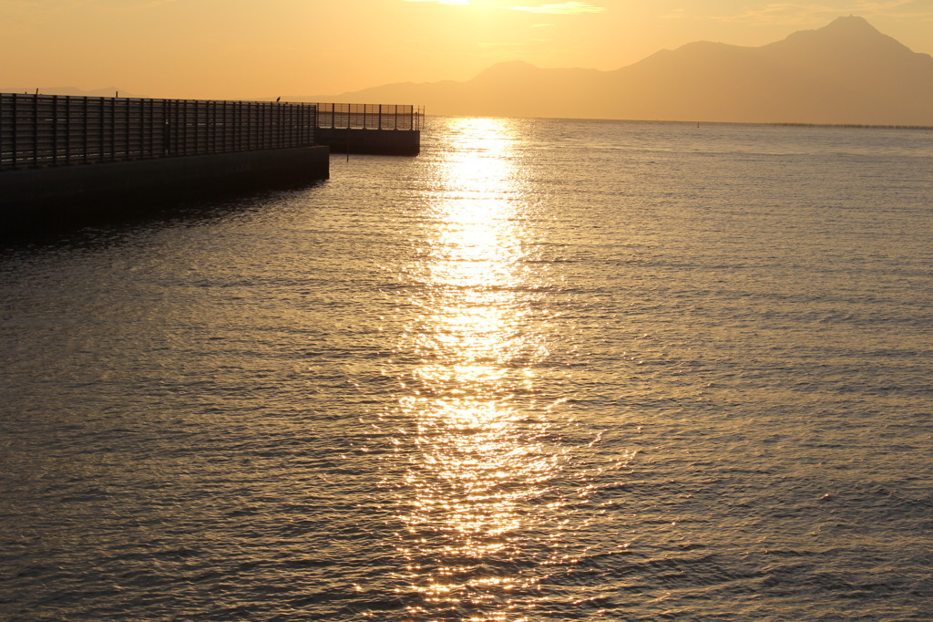 熊本港の夕日