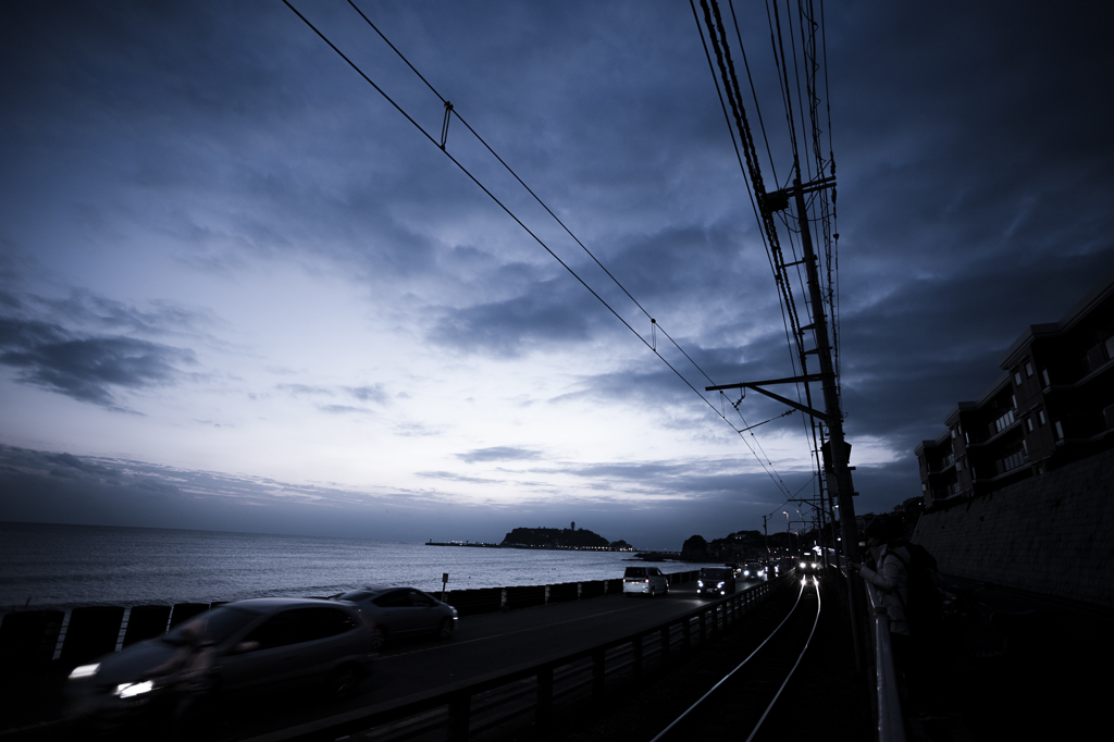 late fall sunset enoshima