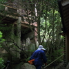 朝の山寺で
