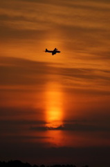夕陽柱に