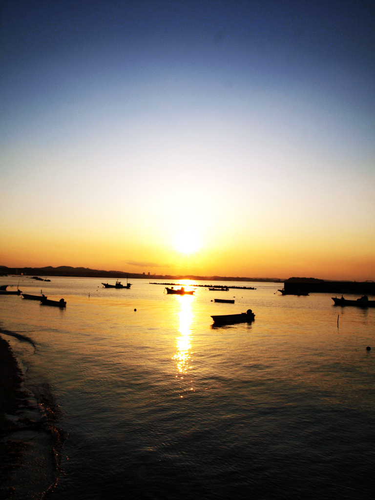 走水の夕焼け…