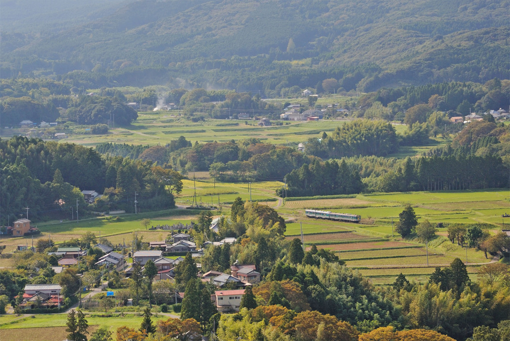 緑の野山をゆく