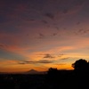 夕日と富士山