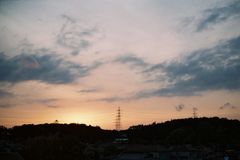 フィルムカメラで撮った五月の夕焼け