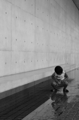 光と影と子供。