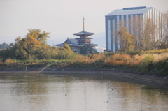 東塔は修理中です