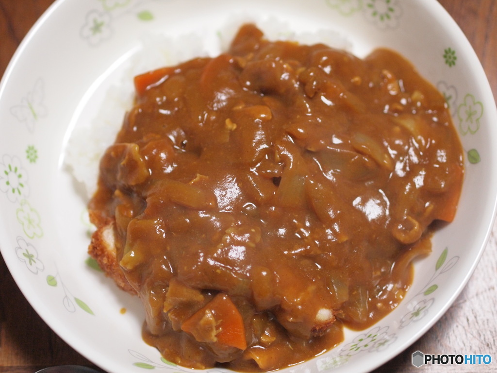 夕食はカツカレー