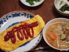 オムライス＆野菜スープ