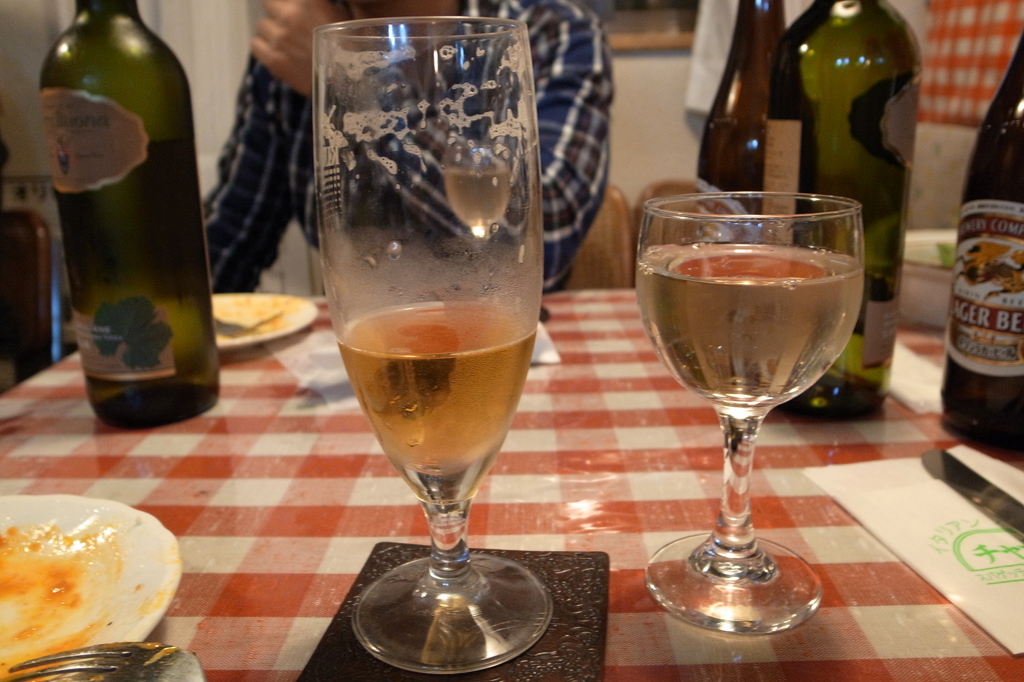 赤は既に飲み干されて
