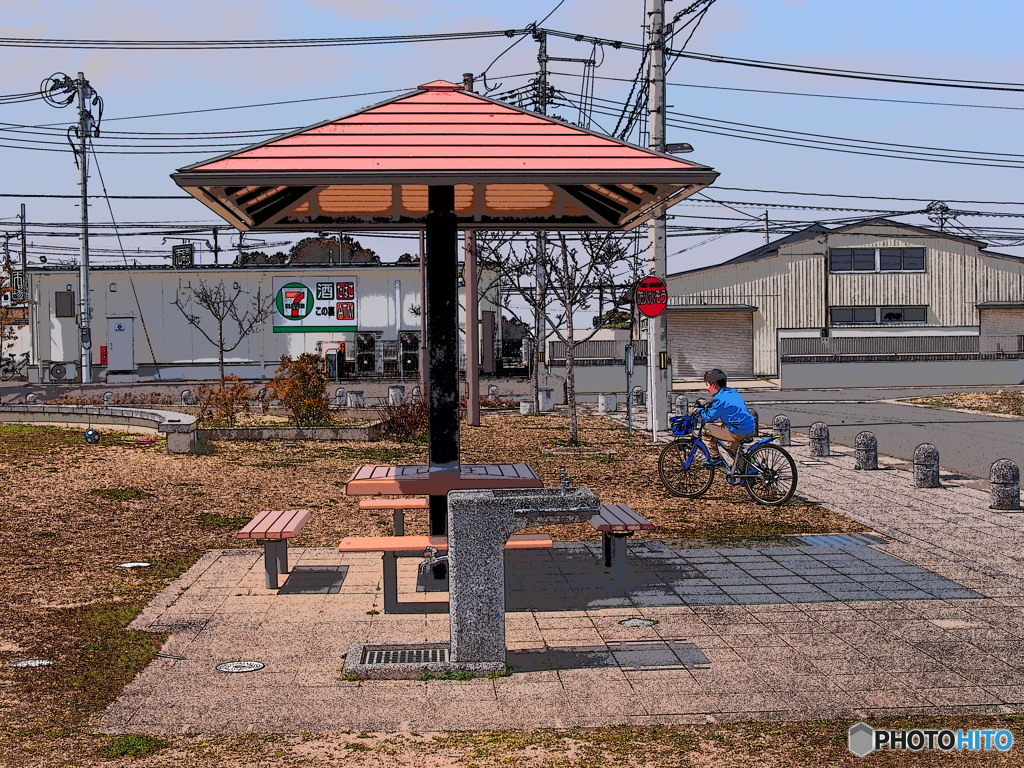 自転車を練習する孫