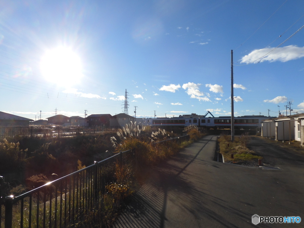 逆光の陸羽東線