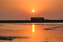 津軽鉄道　夕景　その2