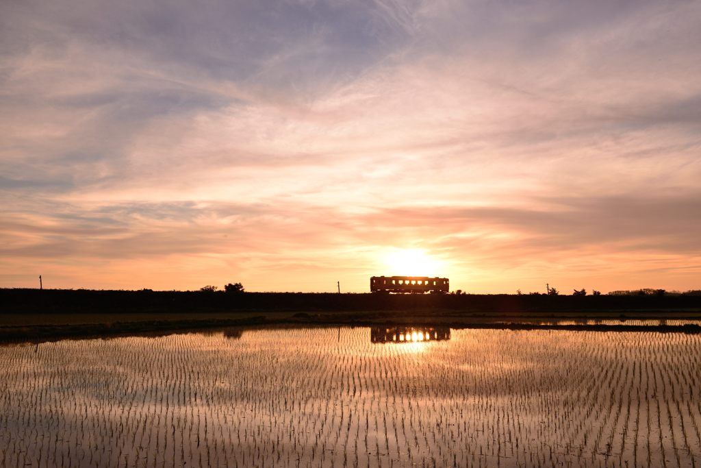 津軽夕景