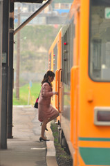 桜色の津軽鉄道・・・