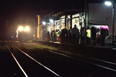 線路上運行　終点中里駅