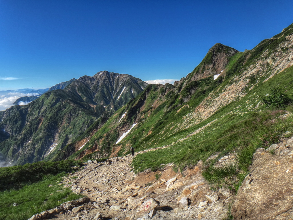 唐松岳の登山道から