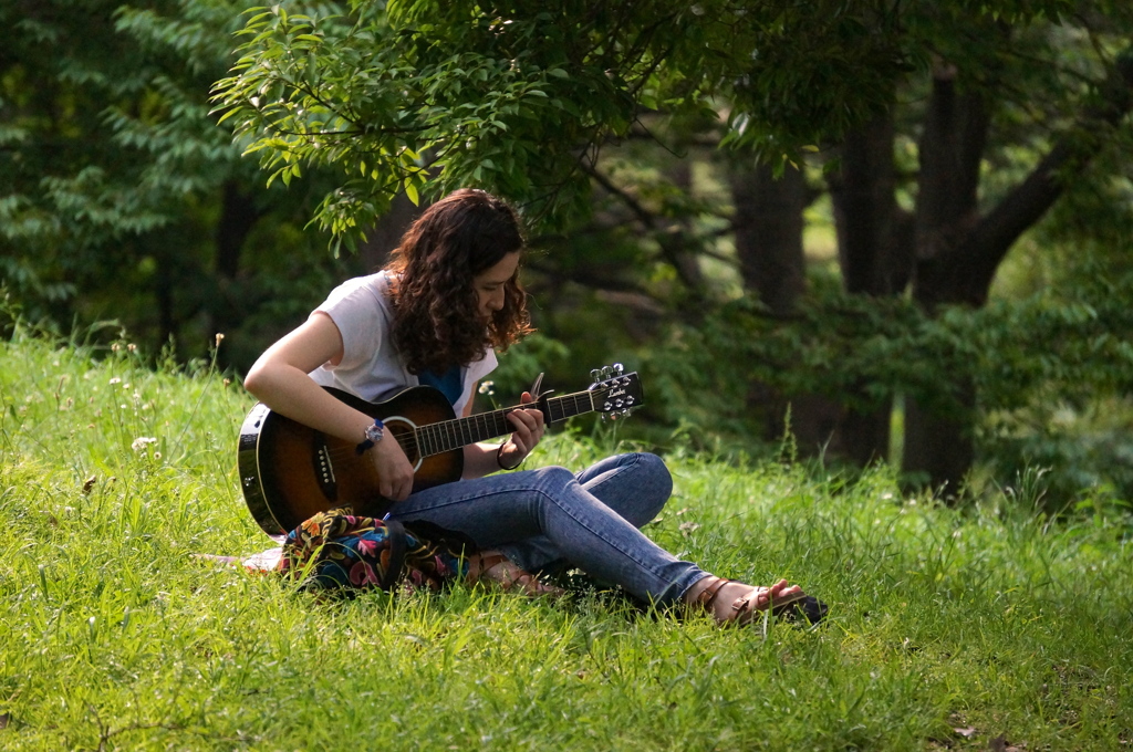 A girl singing