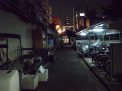 夜・渋谷区・商店街