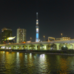 駒形橋から押上タワー・ソフトフォーカス