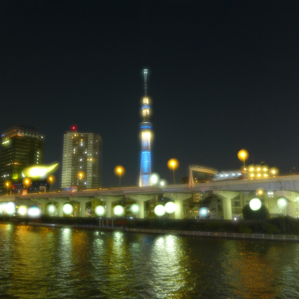 駒形橋から押し上げタワー・露光間デフォーカス