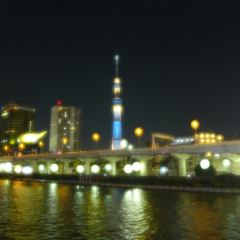 駒形橋から押し上げタワー・露光間デフォーカス