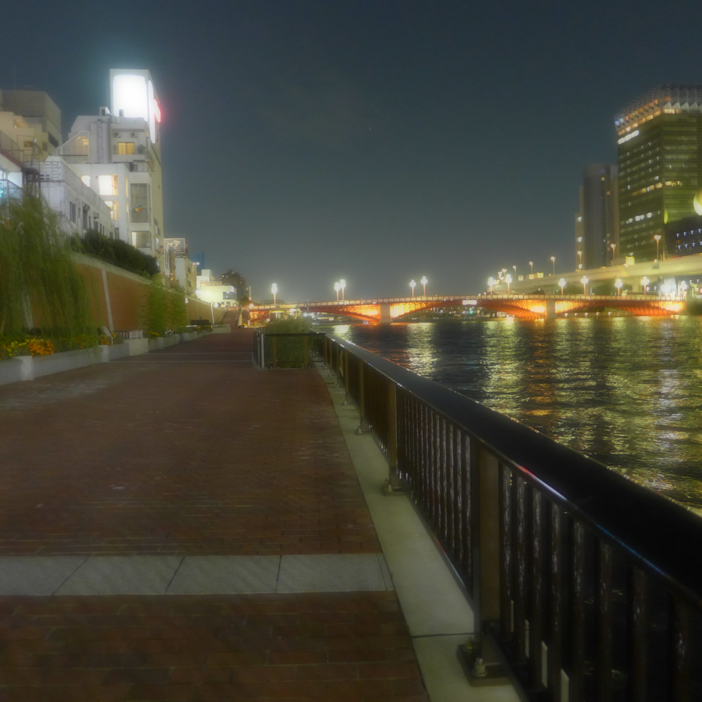 隅田川へ階段を下りて・ソフトフォーカス