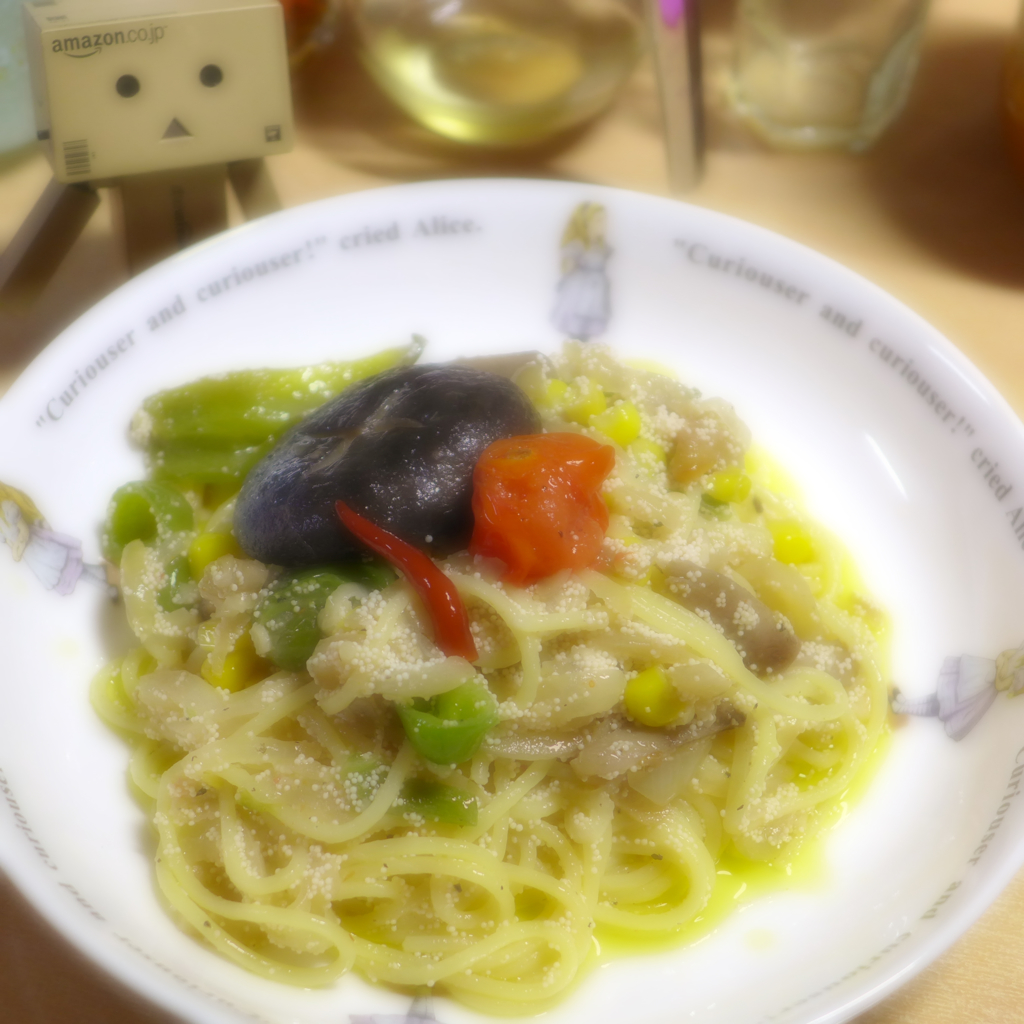 明太子ペペロンチーノ風スパゲティ