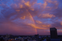 夕暮れの虹