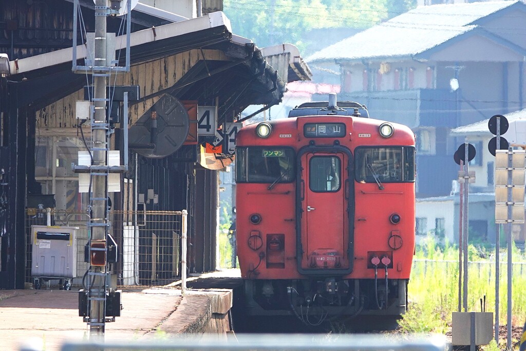 岡山行きワンマン列車～津山駅