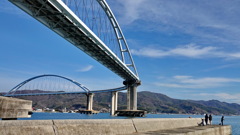 カーブする内海大橋～田島