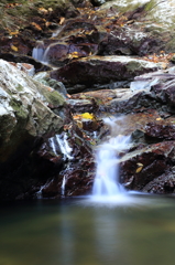 岩と落葉と水の流れ２
