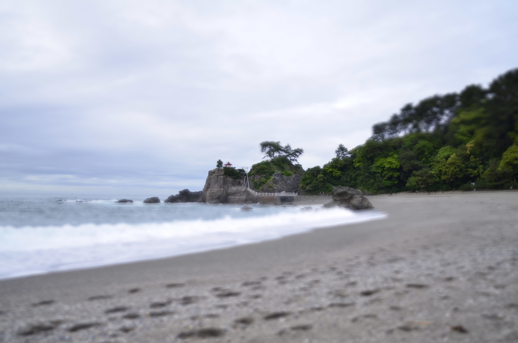 D7000のミニチュア効果における桂浜。