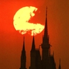 フィルムで撮った太陽　シンデラ城と夕日