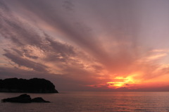 真冬の夕日