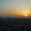 富士山と夕日を新宿から。